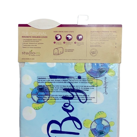 Magnet Works MailWrap Sea Turtle It's a Boy Mailbox Cover For Standard Mailboxes - Picture 7 of 12